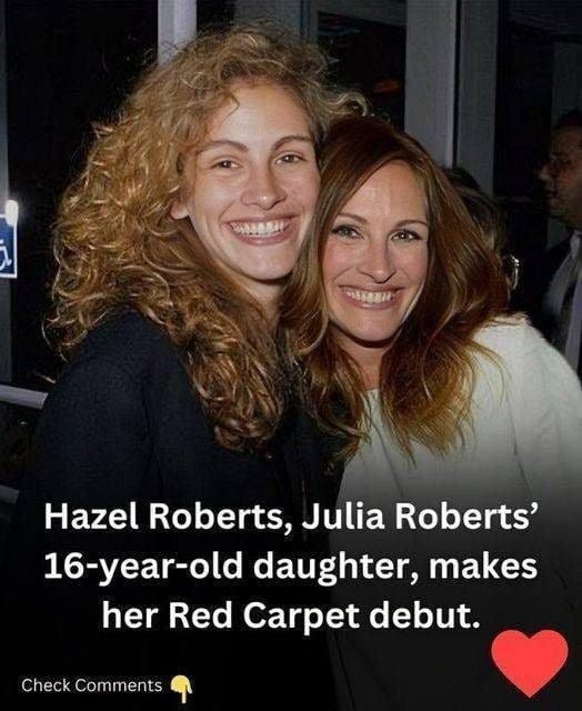 Julia Roberts’ 16-year-old daughter, Hazel Roberts, has her inaugural appearance on the Red Carpet.  